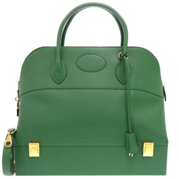 Hermes MacPherson Couché Vert G Stamped Handbag Green 0942 HERMES - Picture 2 of 11